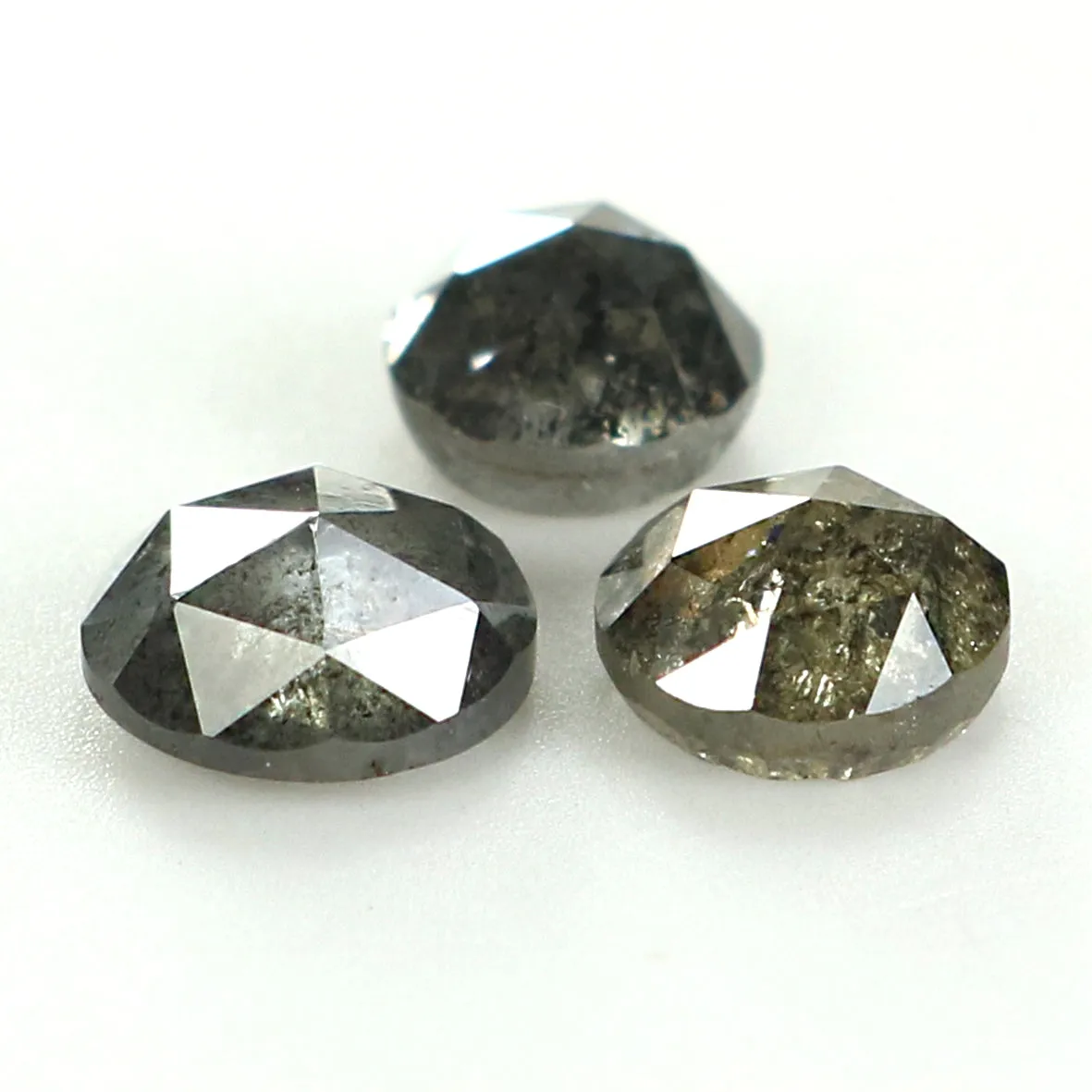 Natural Loose Rose Cut Salt And Pepper Diamond Black Grey Color 1.16 CT 4.00 MM Round Rose Cut Shape Diamond L1149