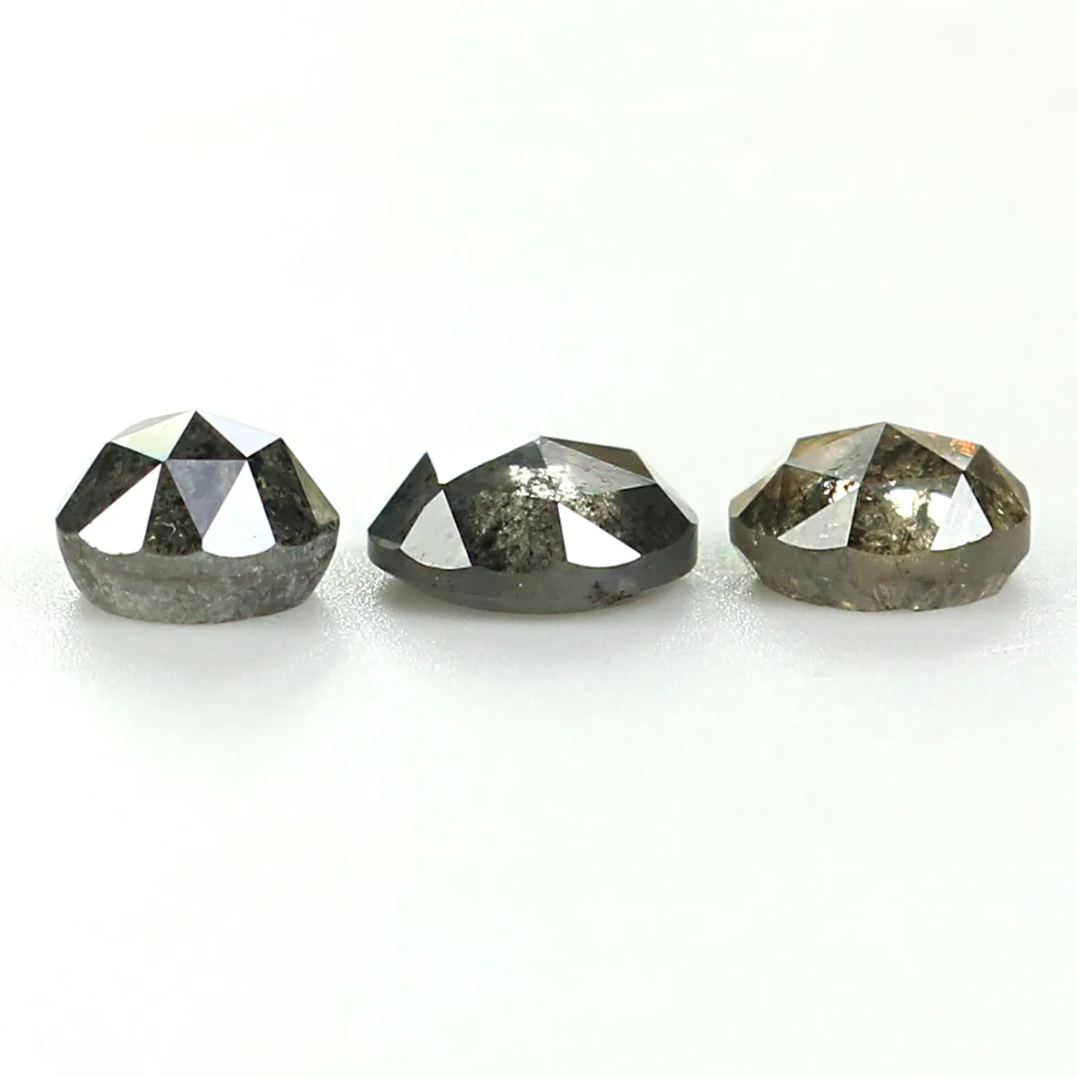 Natural Loose Rose Cut Salt And Pepper Diamond Black Grey Color 1.16 CT 4.00 MM Round Rose Cut Shape Diamond L1149