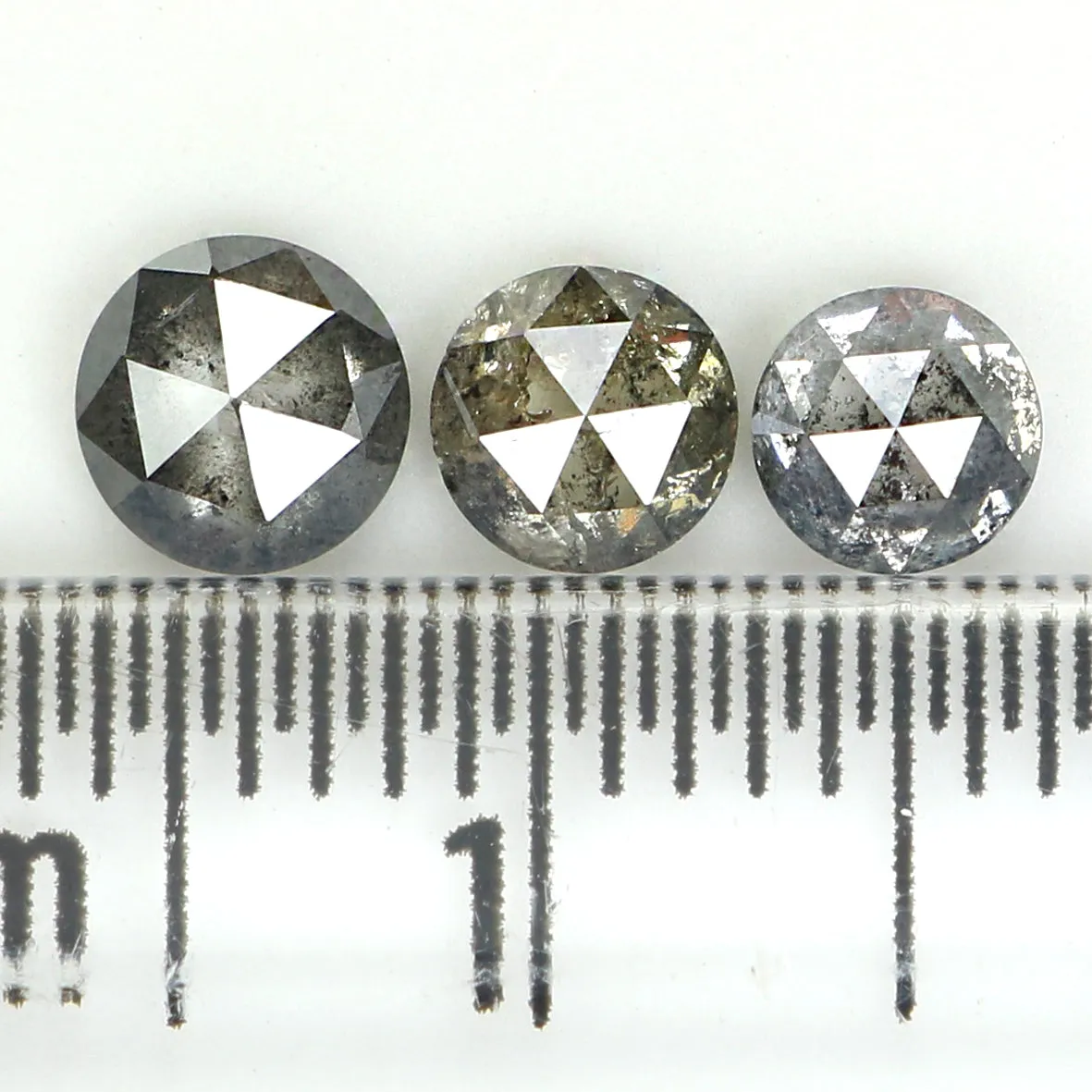 Natural Loose Rose Cut Salt And Pepper Diamond Black Grey Color 1.16 CT 4.00 MM Round Rose Cut Shape Diamond L1149