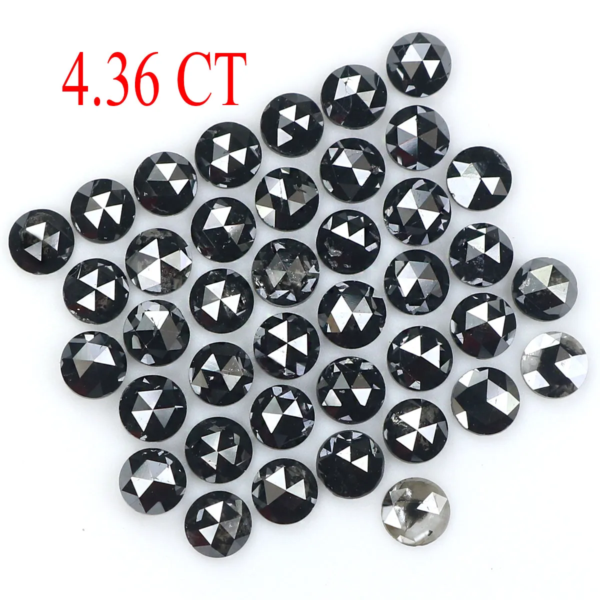 Natural Loose Round Rose Cut Diamond Black Color 4.36 CT 2.90 MM Rose Cut Shape Diamond L1766