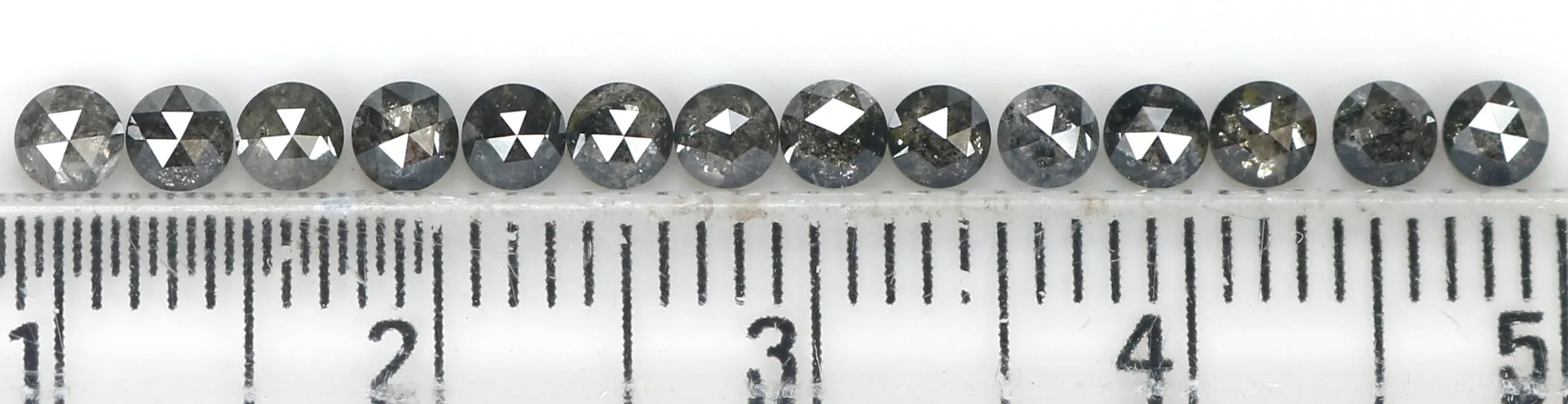 Natural Loose Round Rose Cut Salt And Pepper Diamond Black Grey Color 1.41 CT 2.70 MM Rose Cut Shape Diamond L1824