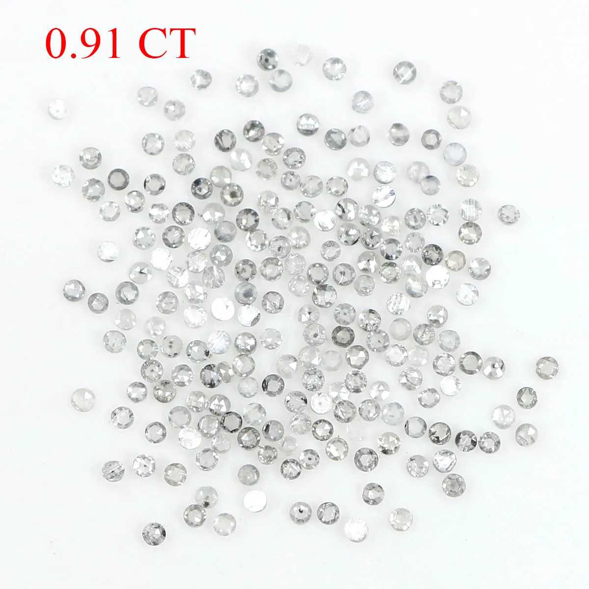 Natural Loose Round Rose Cut Salt And Pepper Diamond Black Grey Color Diamond 0.91 CT 1.00 MM Rose Cut Shape Diamond L1816