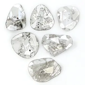 Natural Loose Slice Salt And Pepper Diamond Black Grey Color 0.81 CT 4.50 MM Slice Shape Rose Cut Diamond KR2427