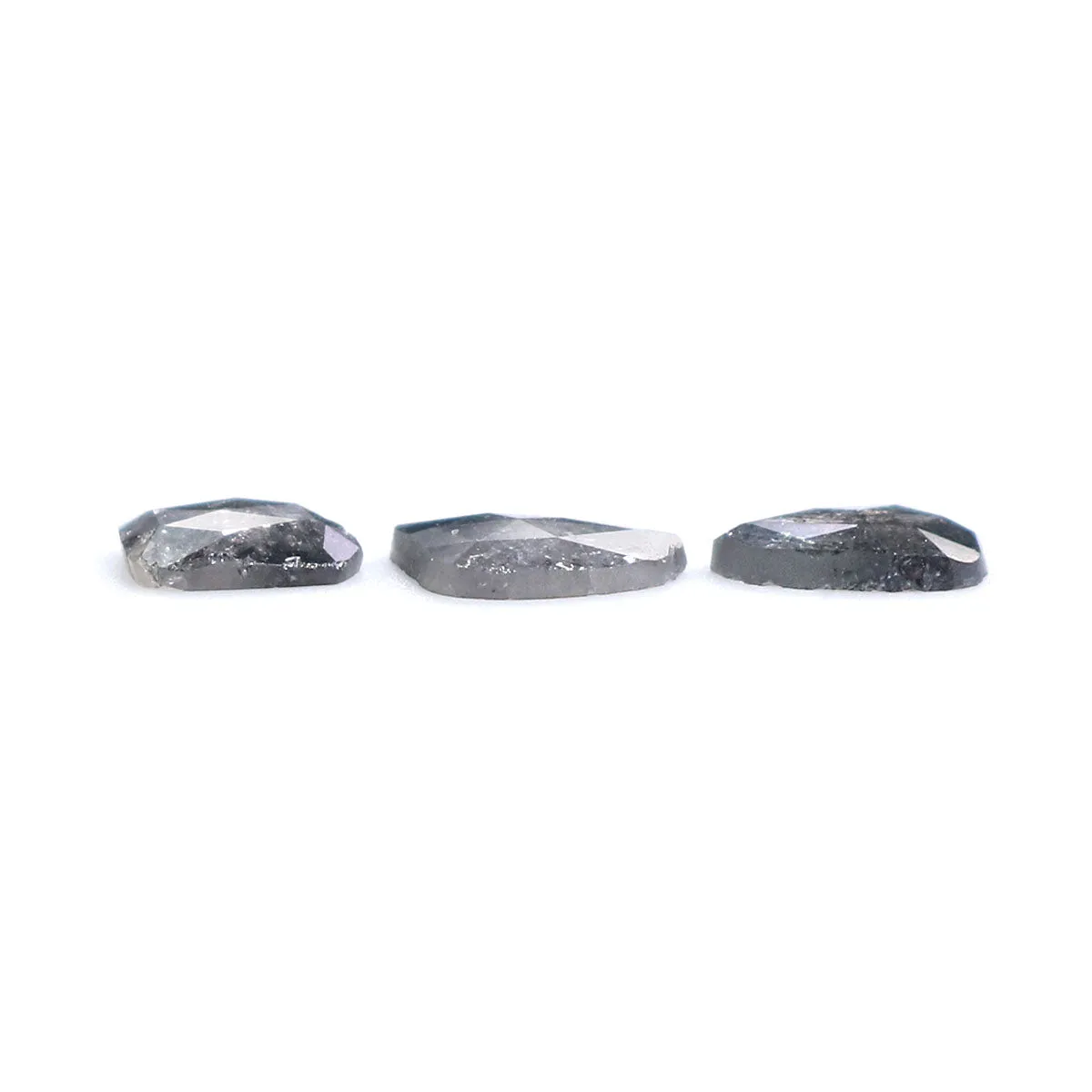 Natural Loose Slice Salt And Pepper Diamond Black Grey Color 0.90 CT 4.90 MM Slice Shape Rose Cut Diamond L1471