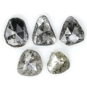 Natural Loose Slice Salt And Pepper Diamond Black Grey Color 0.98 CT 4.00 MM Slice Shape Rose Cut Diamond L1508