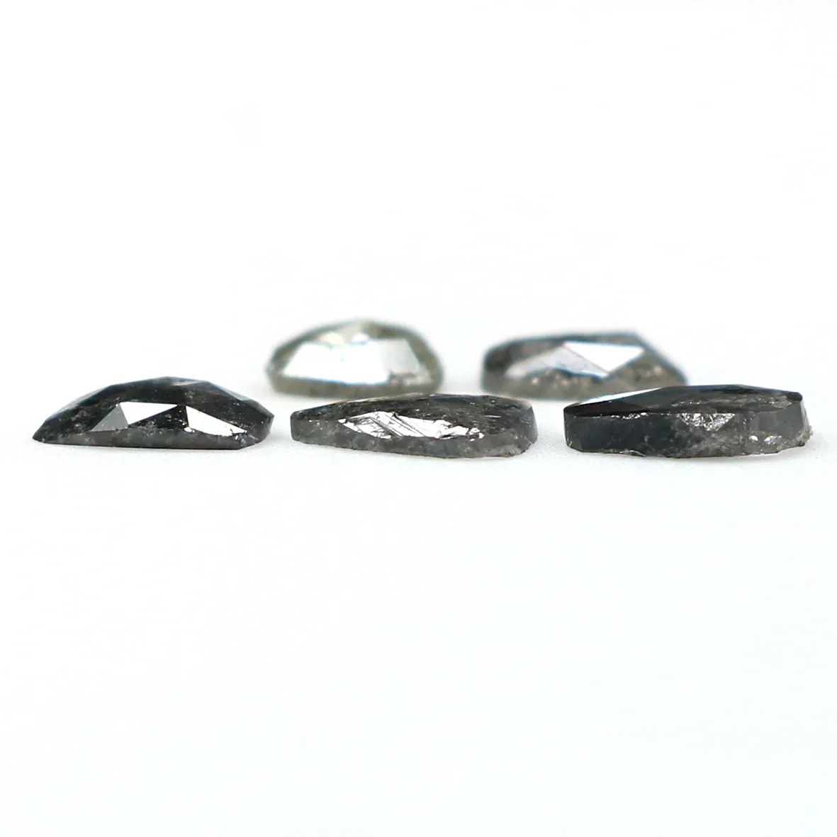 Natural Loose Slice Salt And Pepper Diamond Black Grey Color 0.98 CT 4.00 MM Slice Shape Rose Cut Diamond L1508