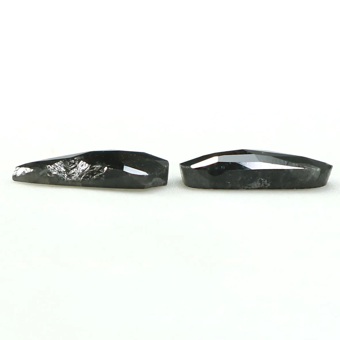 Natural Loose Slice Salt And Pepper Diamond Black Grey Color 1.15 CT 7.65 MM Slice Shape Rose Cut Diamond L1437