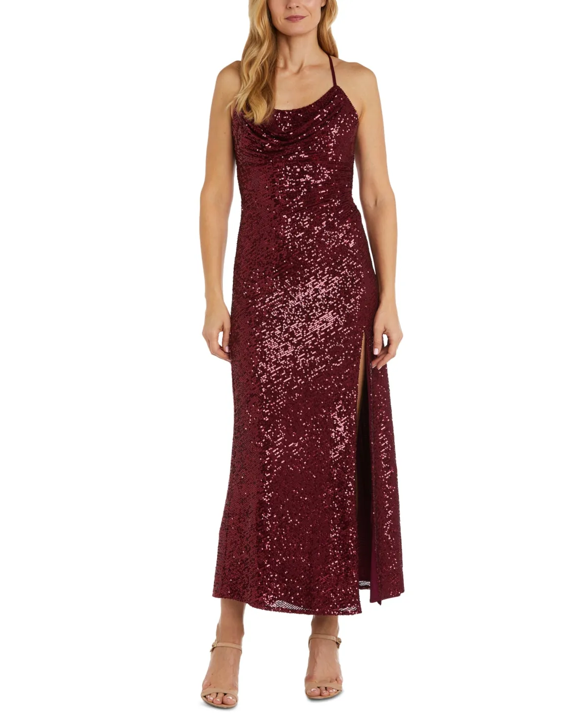 Nightway Women's Sequin Gown Red Size 4