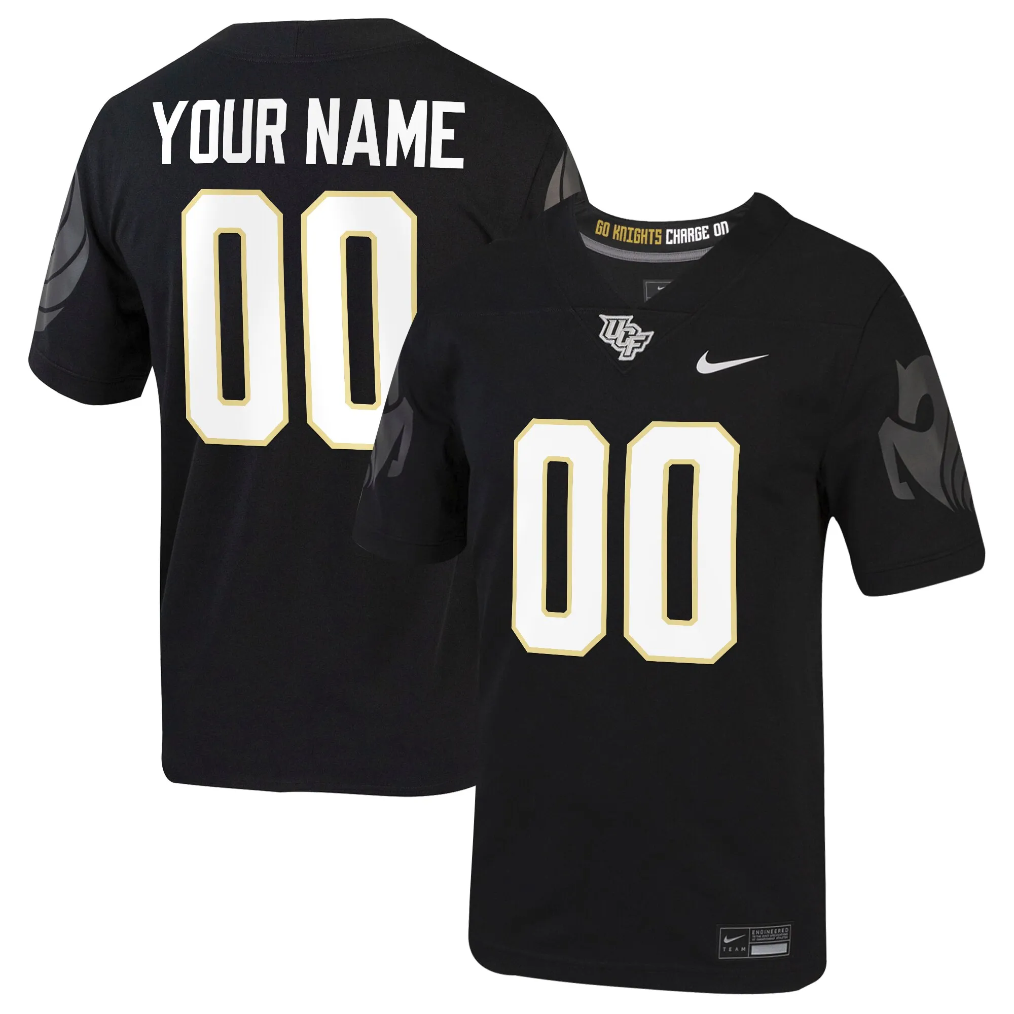 Nike  UCF Knights Black Football Custom Game Jersey