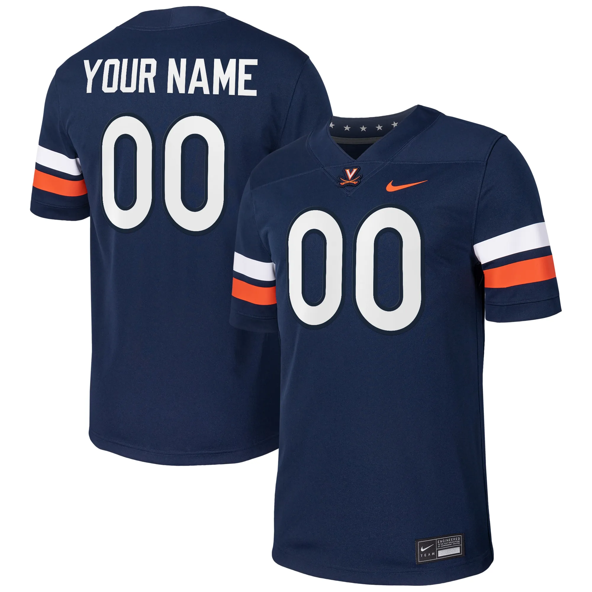 Nike  Virginia Cavaliers Navy Custom Football Game Jersey