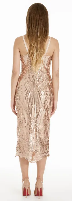 Nikki Gold Sequin Dress