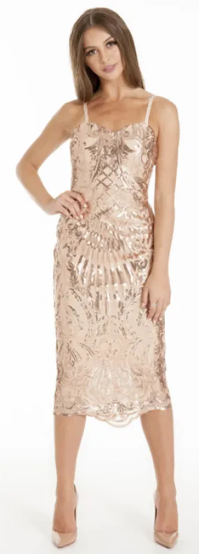 Nikki Gold Sequin Dress