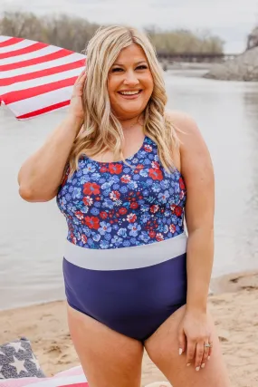 Ocean Outings One-Piece Swimsuit- Navy Floral