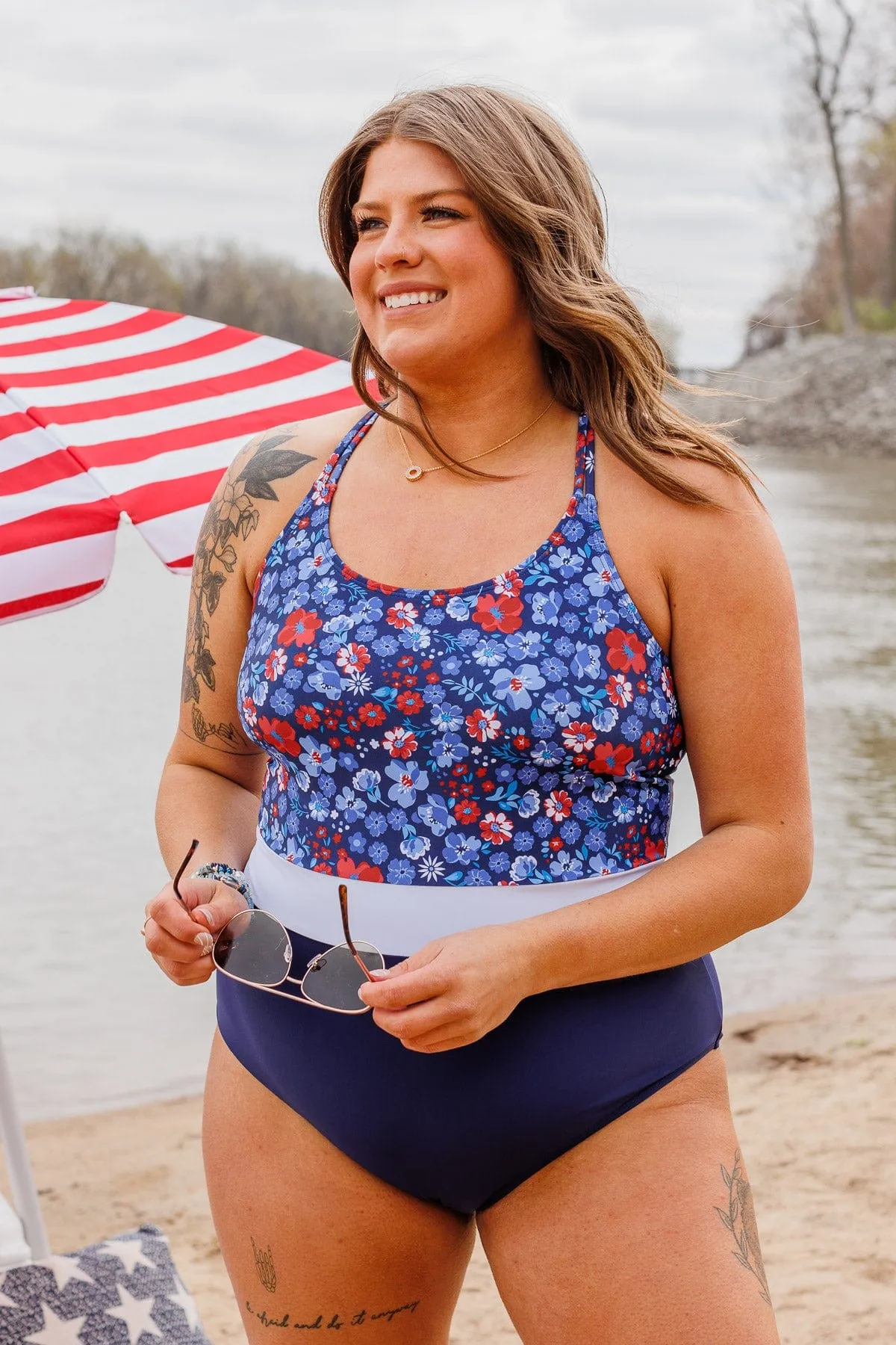 Ocean Outings One-Piece Swimsuit- Navy Floral