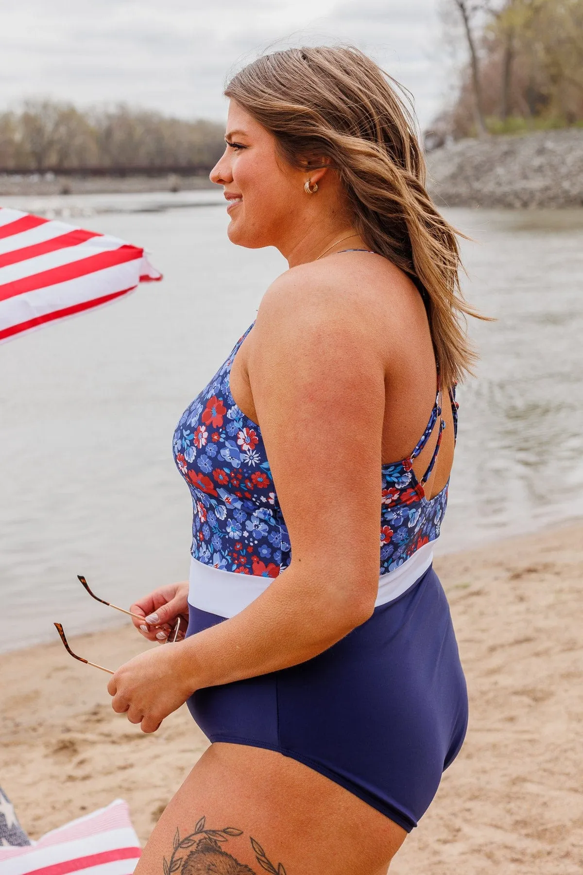 Ocean Outings One-Piece Swimsuit- Navy Floral