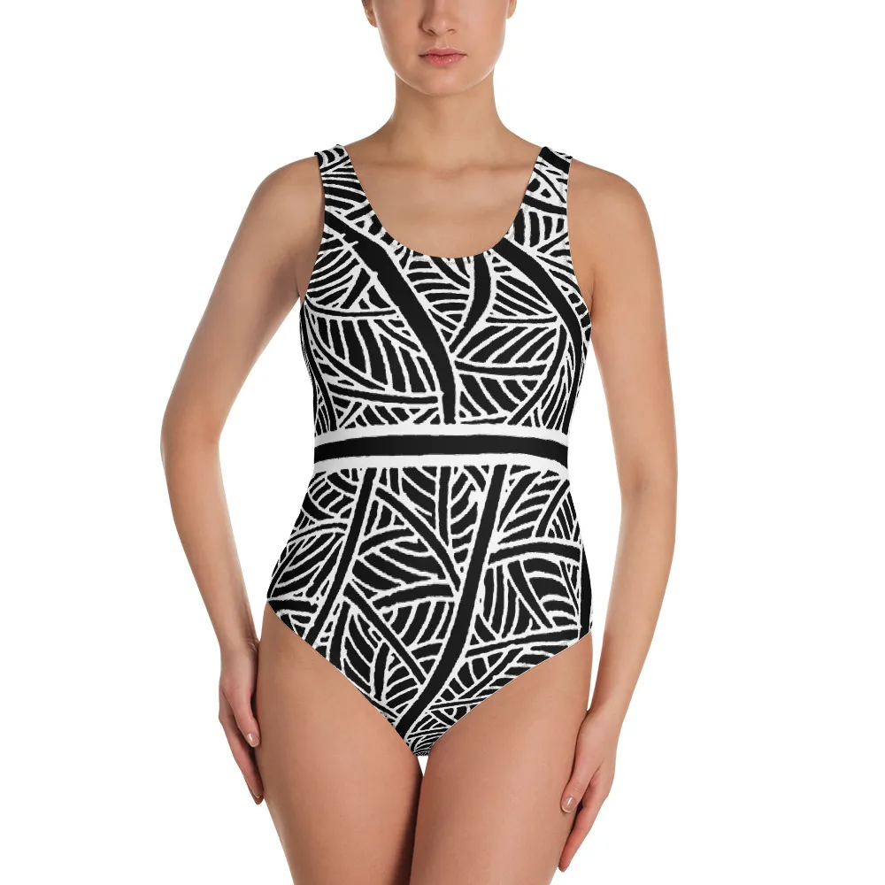 One-Piece Swimsuit Austin Pecan Leaf