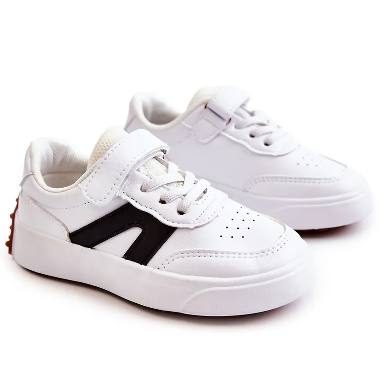 PA1 Children's Leather Low Sport Shoes Black and White Jessie