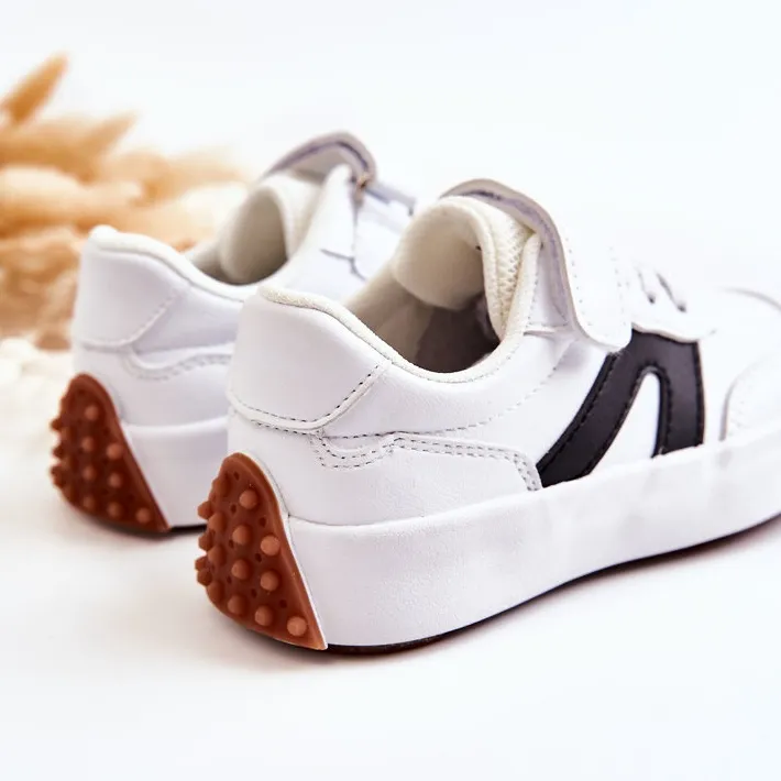 PA1 Children's Leather Low Sport Shoes Black and White Jessie