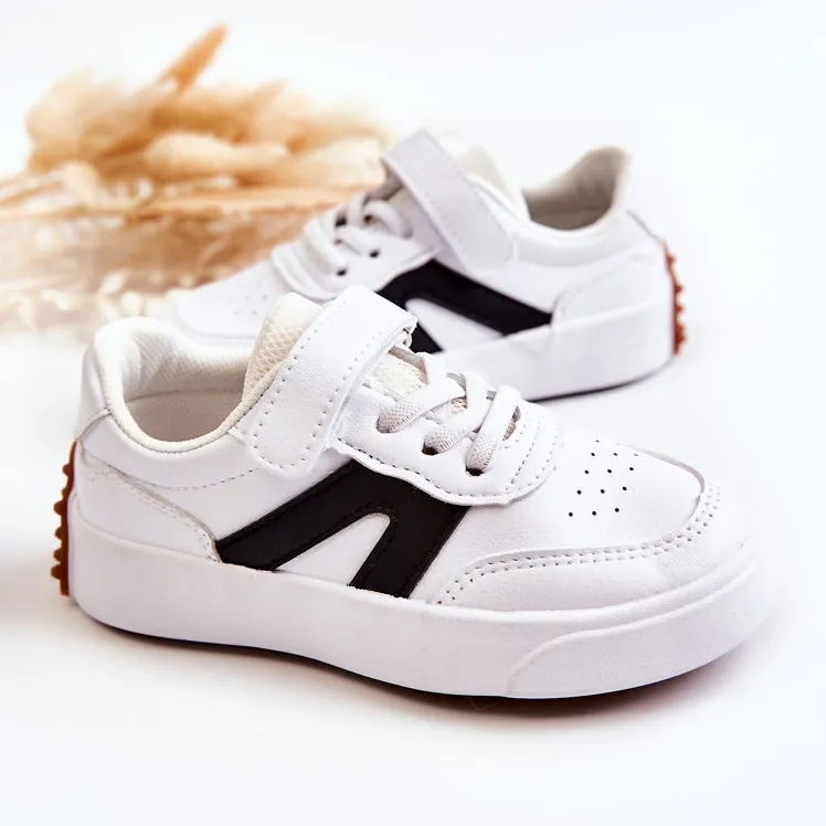 PA1 Children's Leather Low Sport Shoes Black and White Jessie