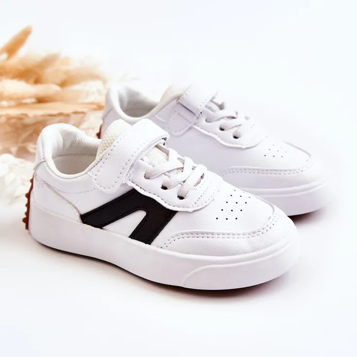 PA1 Children's Leather Low Sport Shoes Black and White Jessie