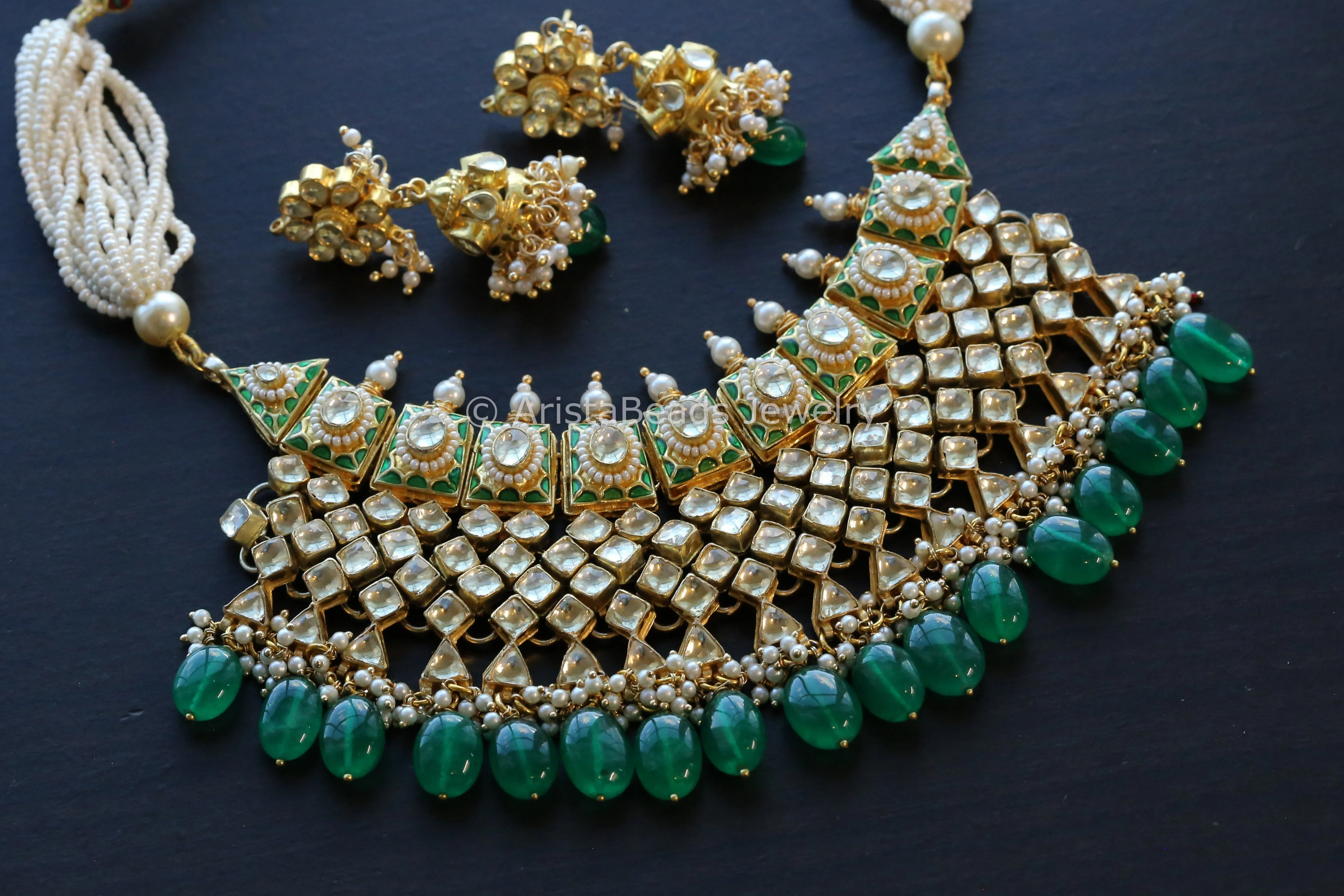 Pachi Kundan Necklace Set