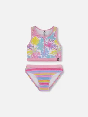 Palm Leaf Two Piece Swimsuit - Big Girl