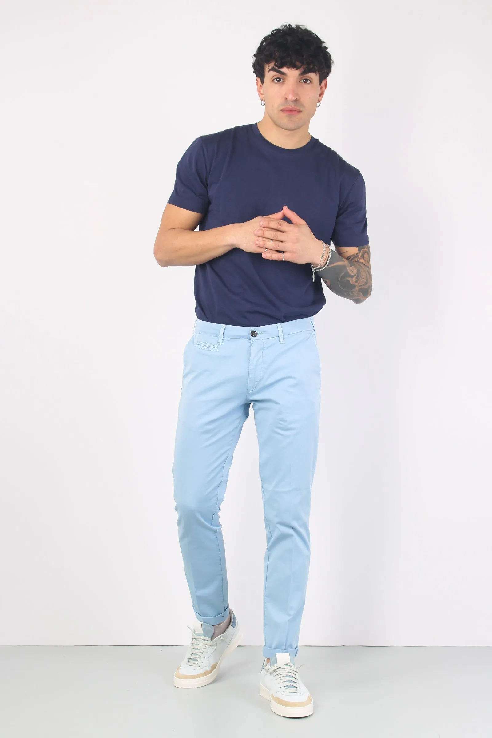 Pantalone Chino Slim Fit Celeste