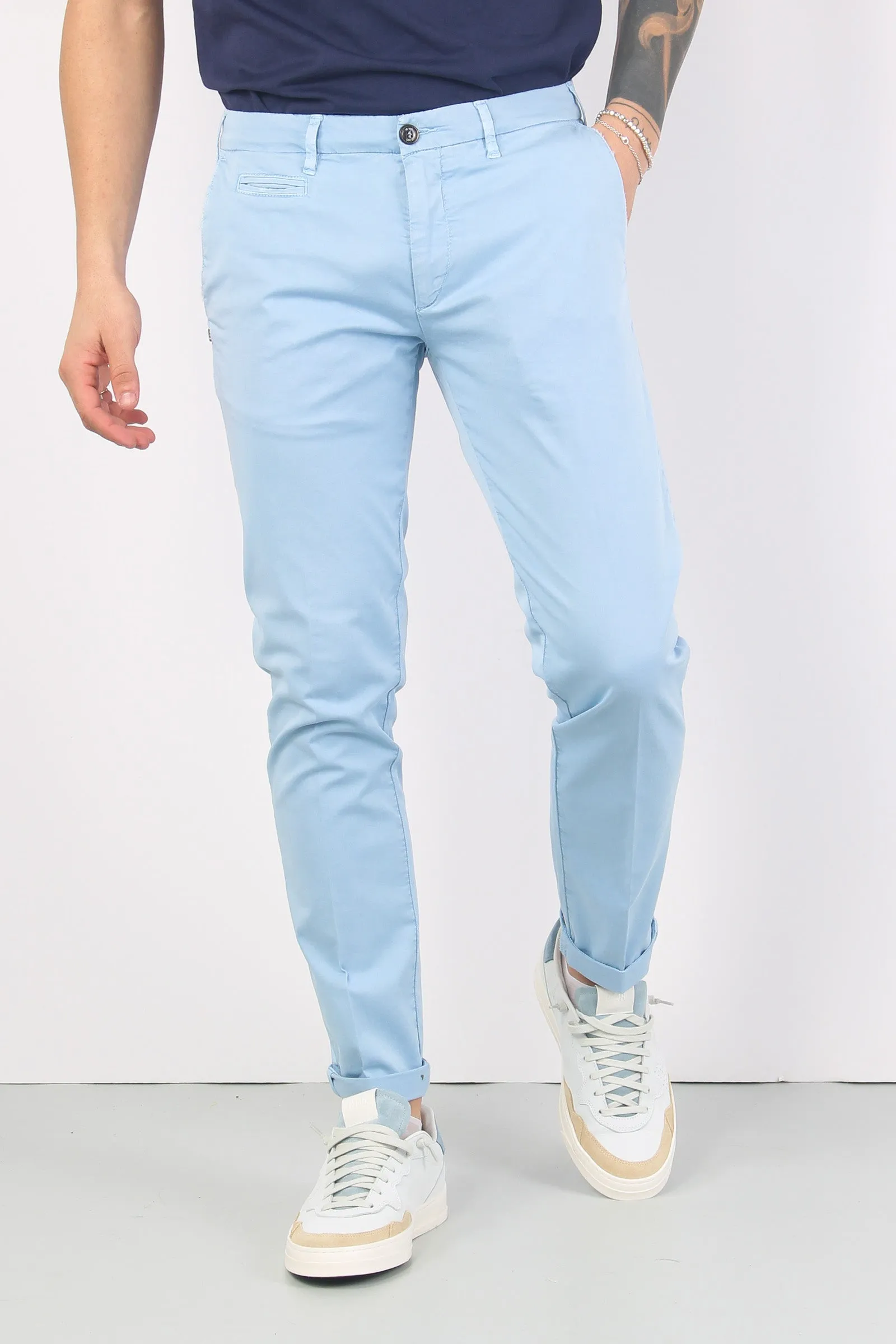 Pantalone Chino Slim Fit Celeste