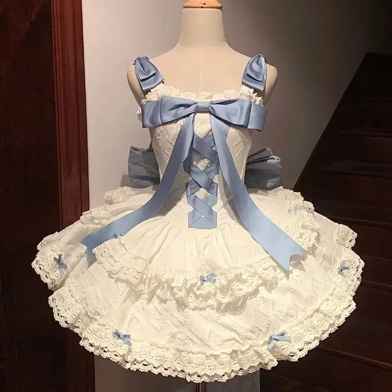 Pink and Blue Bow Lolita Dress