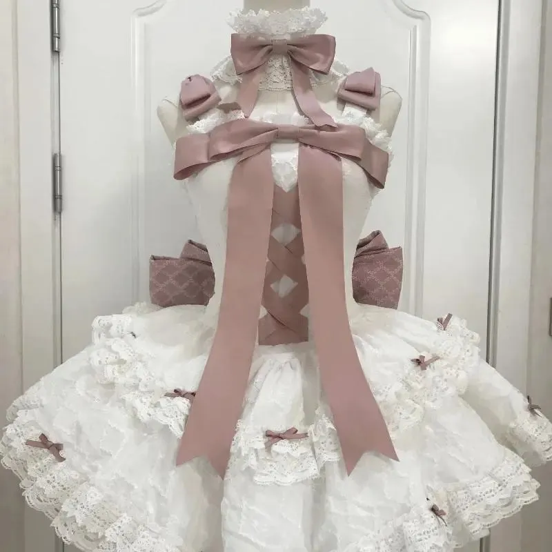 Pink and Blue Bow Lolita Dress