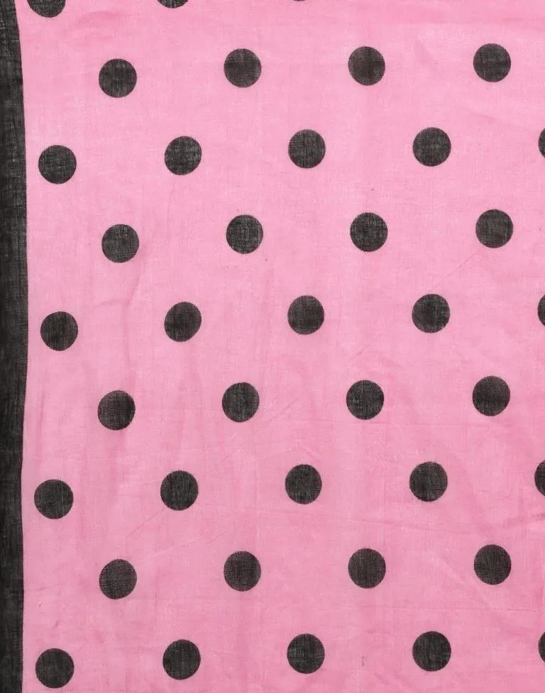 Pink Printed Cotton Saree