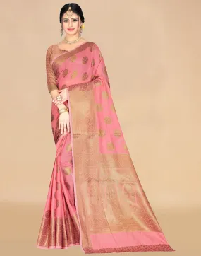 Pink Weaving Cotton Saree