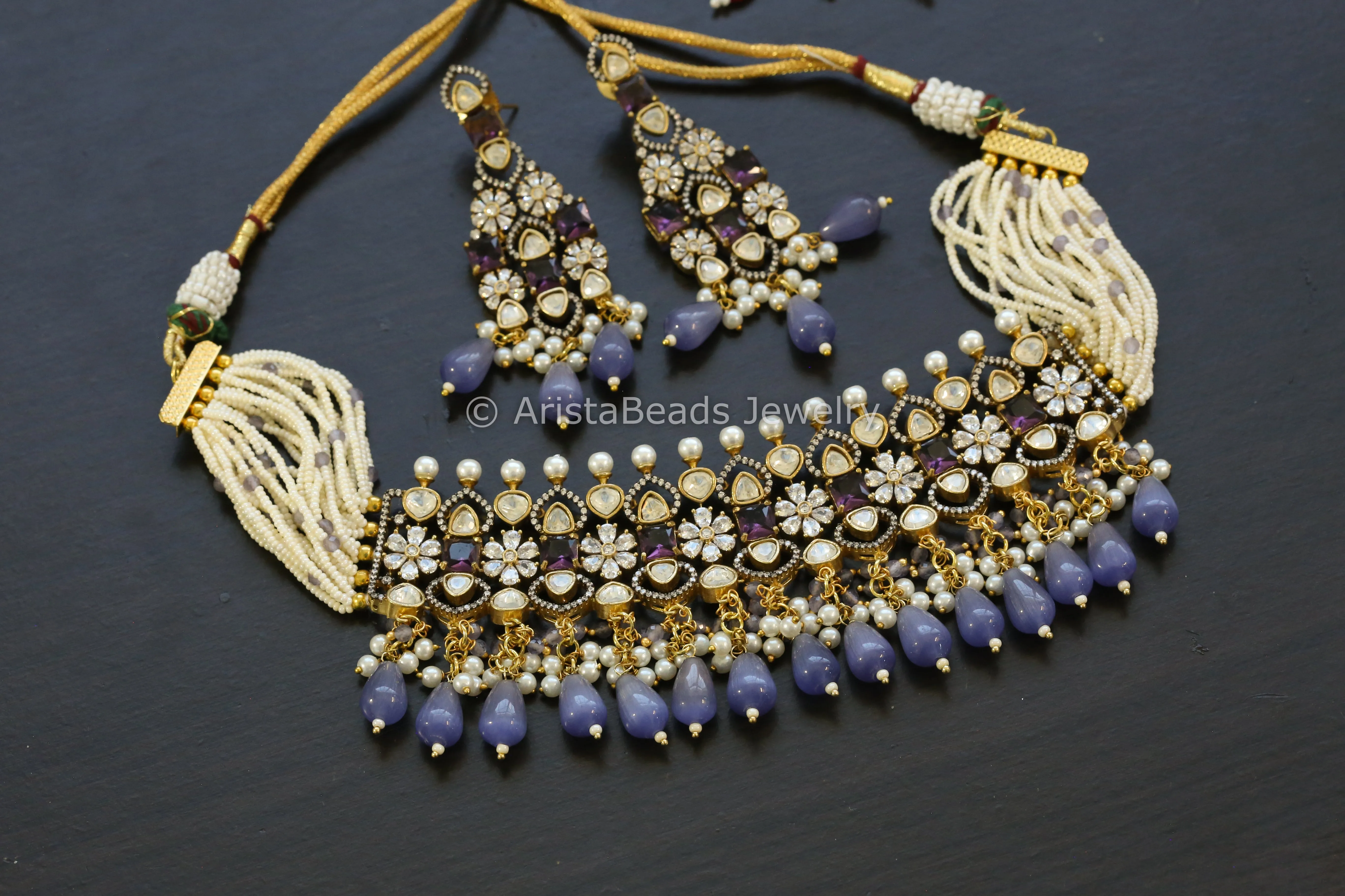 Premium Kundan & CZ Necklace Set