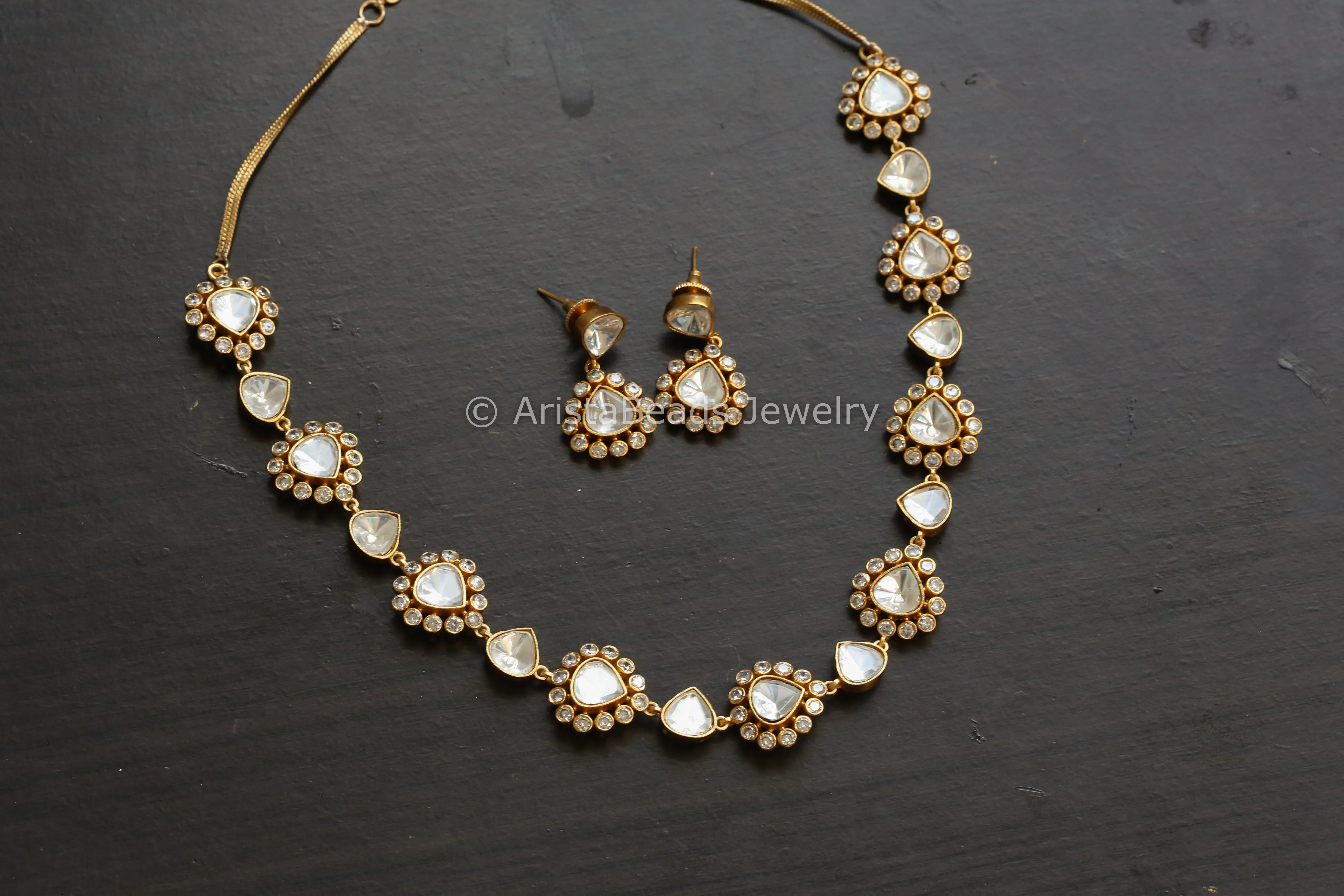 Premium Kundan Polki Necklace Set