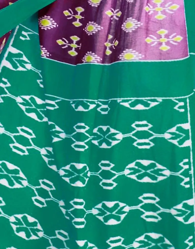 Purple Printed Cotton Saree