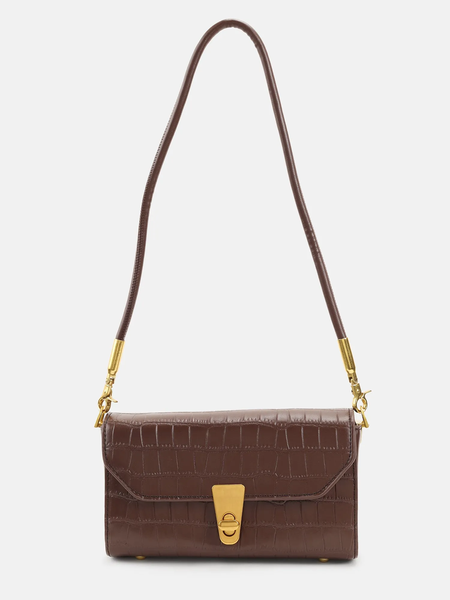 Rectangular Sling Bag Has Structured Flap Style