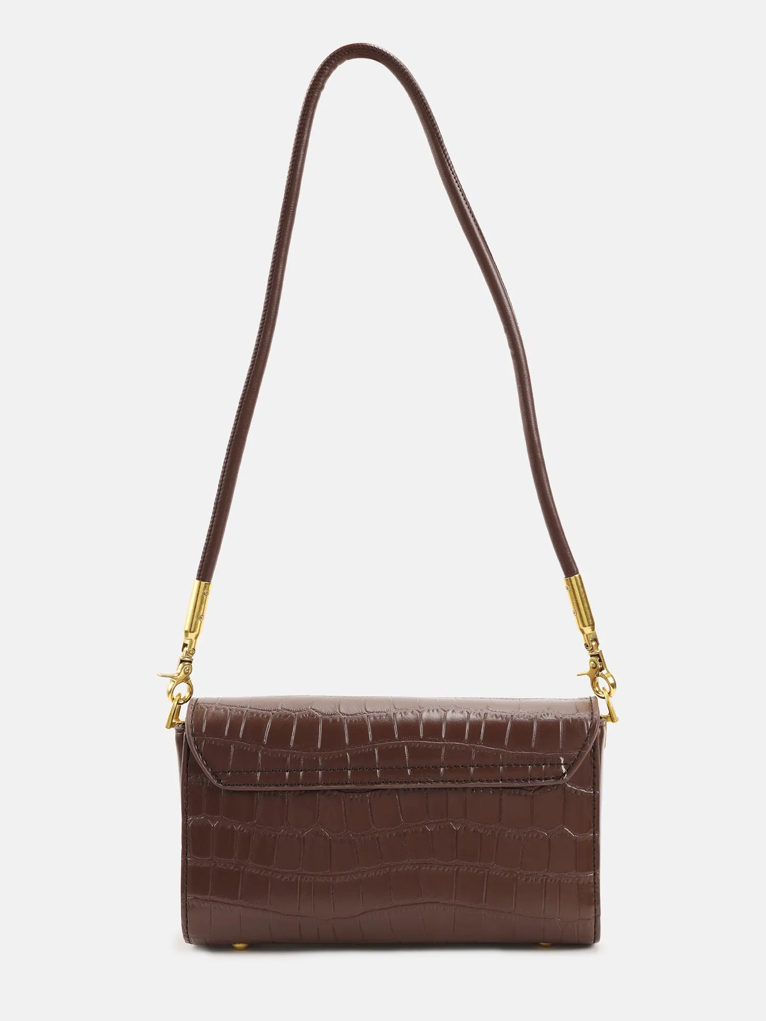 Rectangular Sling Bag Has Structured Flap Style