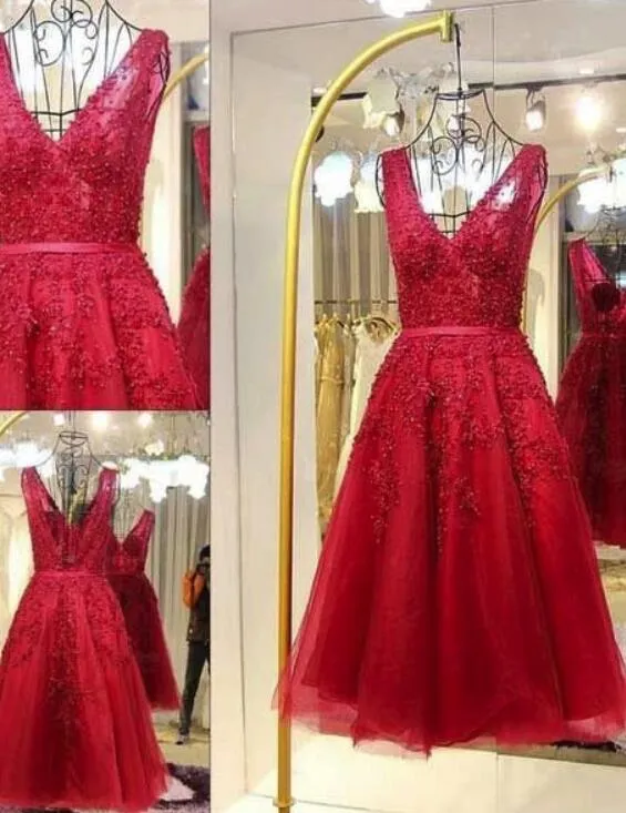 Red Tulle Homecoming Dresses, Gorgeous Party Dresses, Short Formal Dress