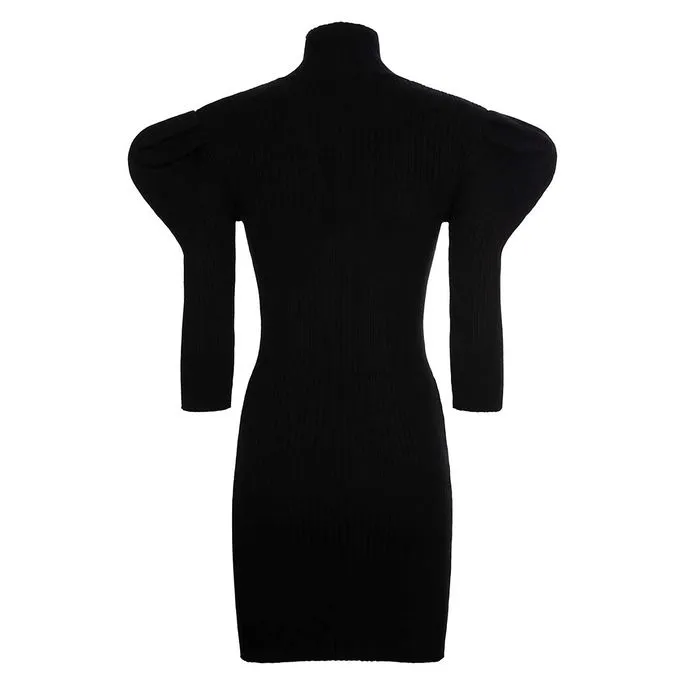 RIBBED MINI DRESS Woman Black