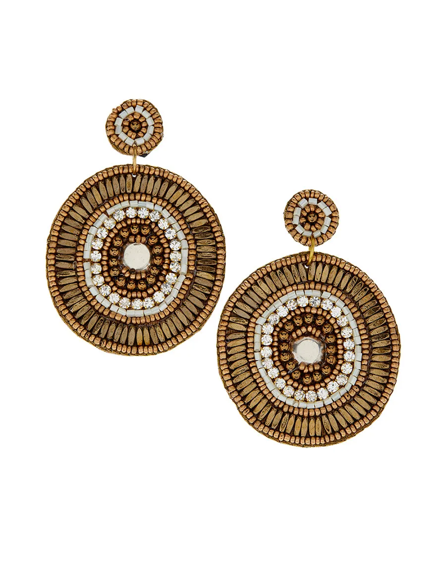 Round Beaded Stud Gold