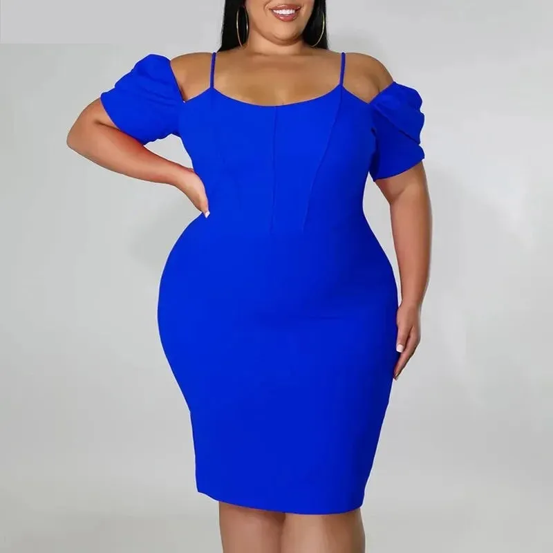 Sexy Off-Shoulder Bandage Spaghetti Strap Bodycon Dress for Women