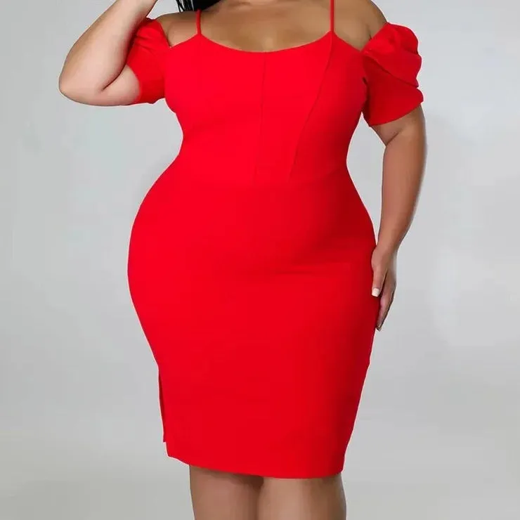 Sexy Off-Shoulder Bandage Spaghetti Strap Bodycon Dress for Women