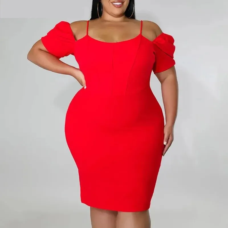 Sexy Off-Shoulder Bandage Spaghetti Strap Bodycon Dress for Women