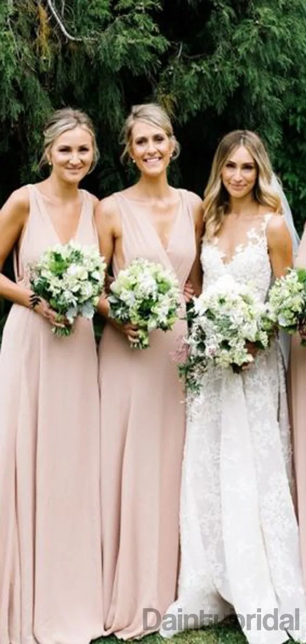 Sexy V-neck A-line Chiffon Bridesmaid Dresses.DB10336