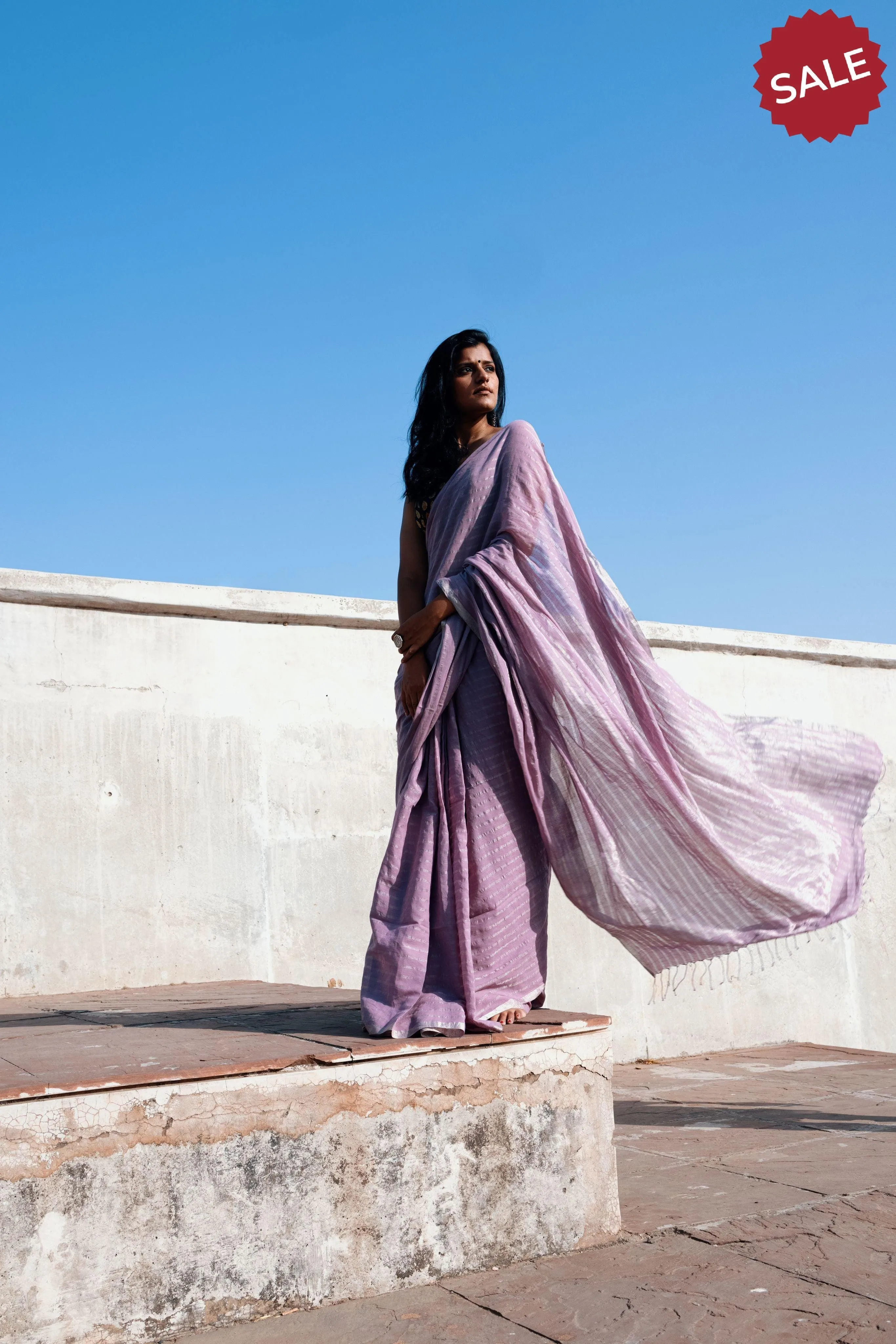 Sitara - Lavender zari by cotton saree