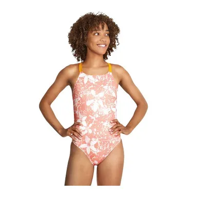 Speedo Women's Tropical Splash Double Strap One Piece Swimsuit - 2023