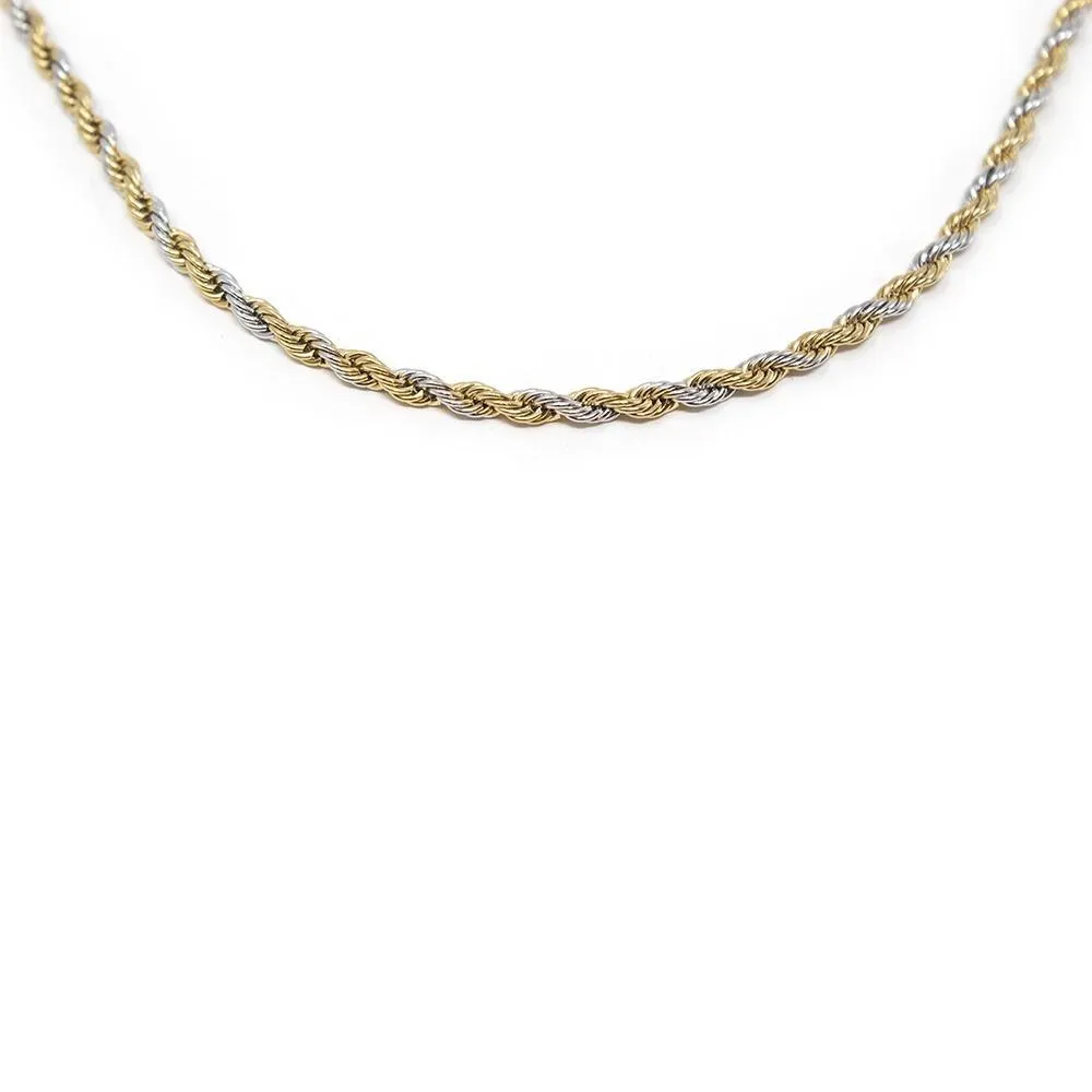 Stainless Steel Two Tone Rope Chain 3MM