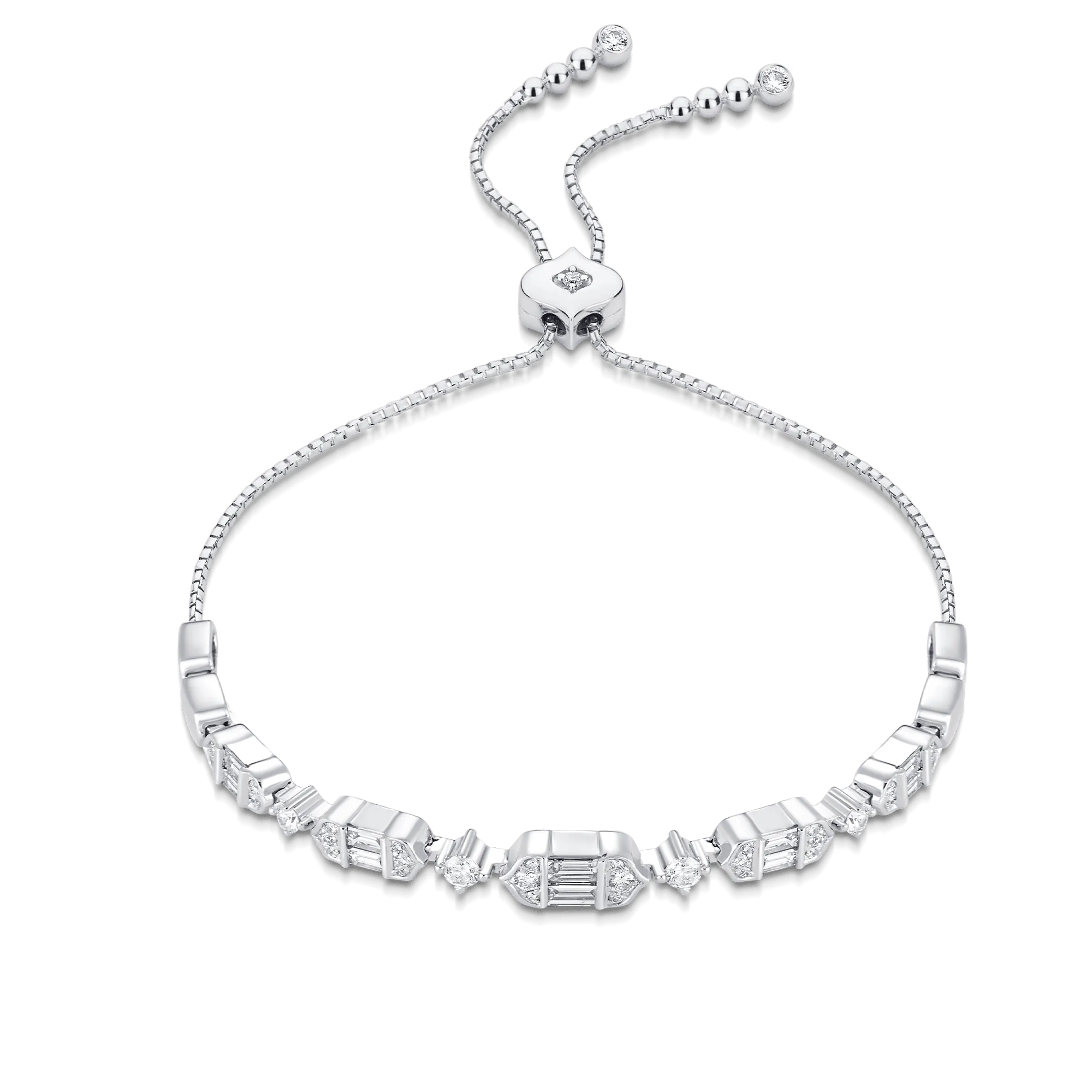 Taj Baguette Diamond Bolo Bracelet