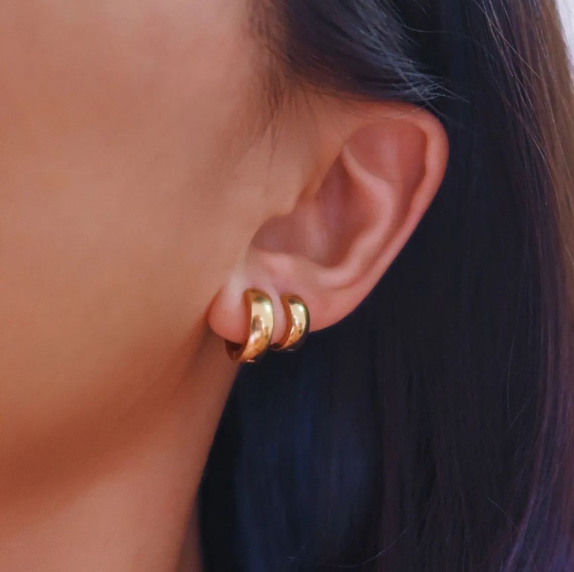 Thick Ear Hugger Hoop Earrings