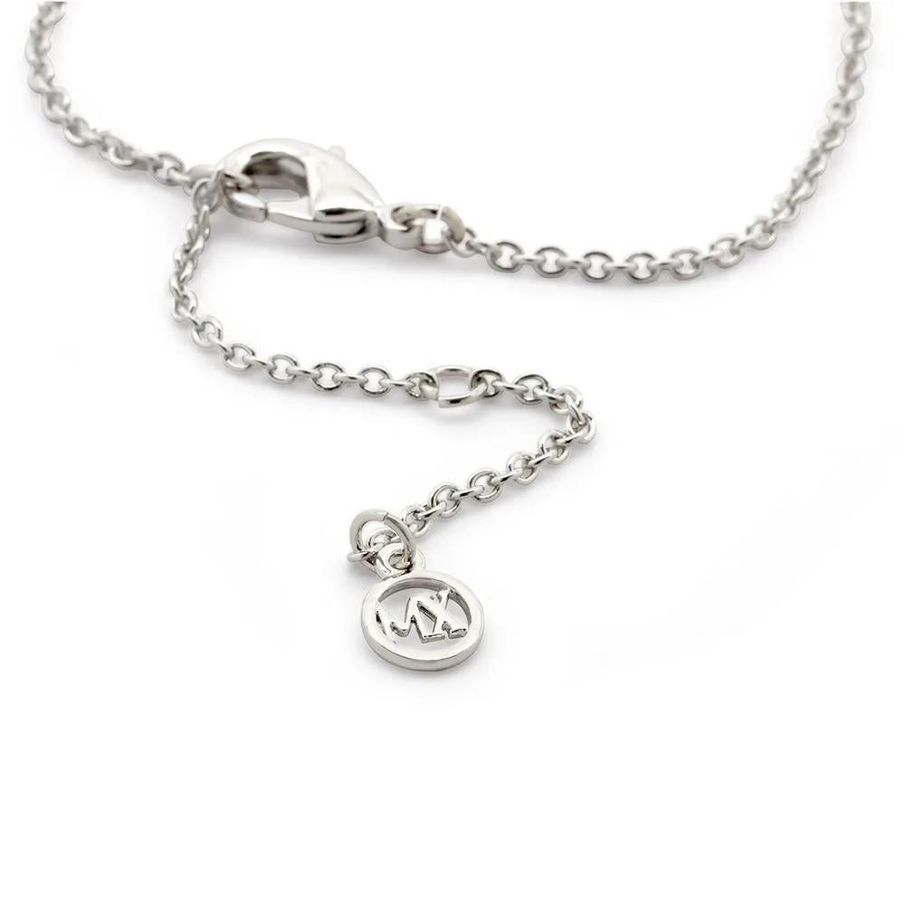 Two Tone Necklace Round Pave Initial - J